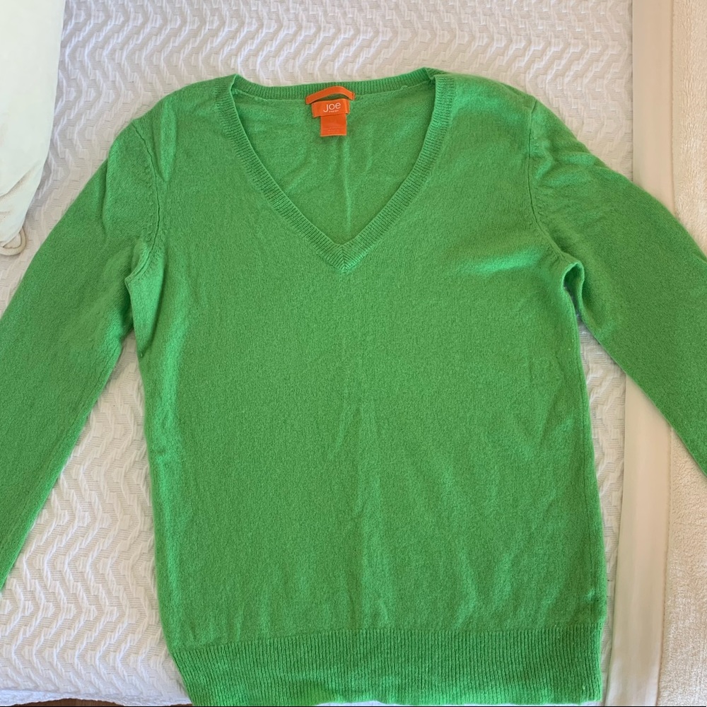 Joe Fresh Apple Green Cashmere V Neck Sweater